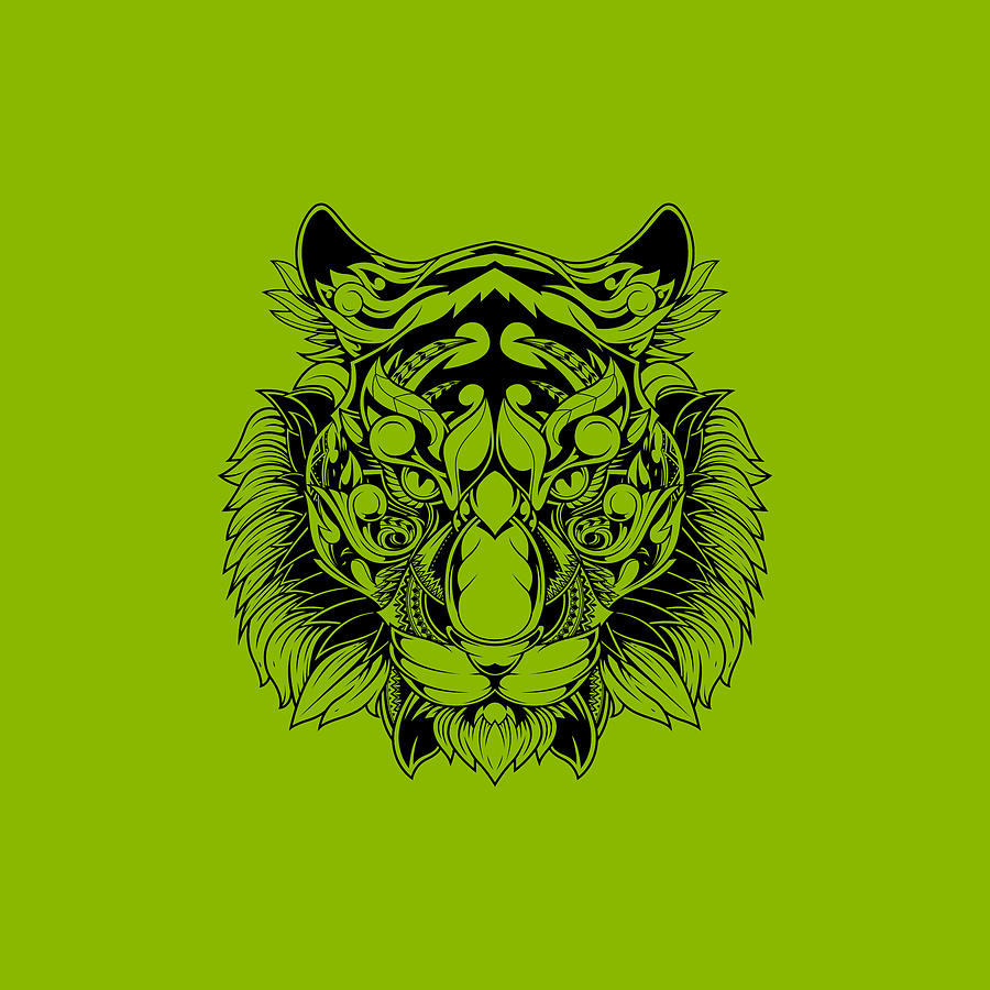 Rubino Spirit Cat Tiger Lion Tee Tees T-Shirt T Shirt Painting by Tony Rubino