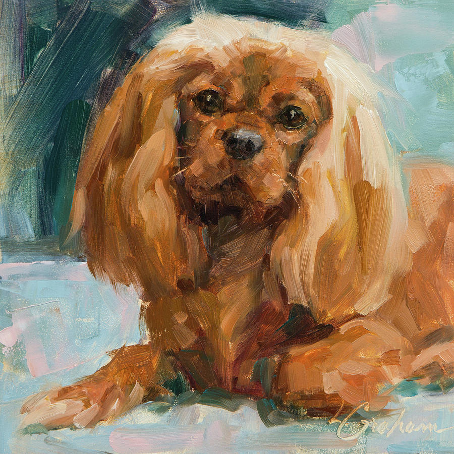 Dog Painting - Ruby Alert by Lindsey Bittner Graham
