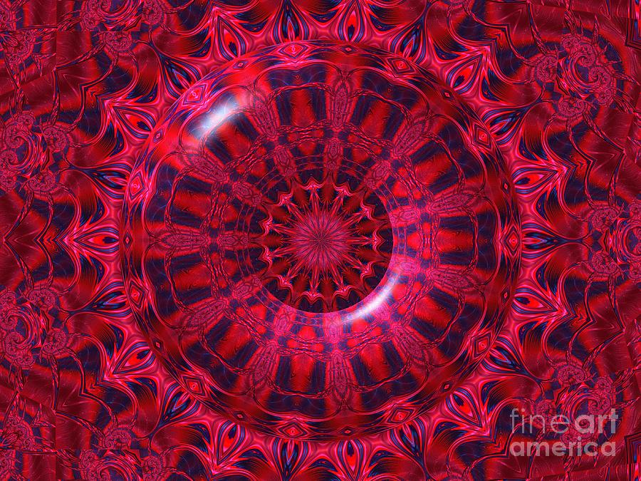 Ruby and Sapphire Crystals Fractal Abstract Kaleidoscope Mandala  Digital Art by Rose Santuci-Sofranko