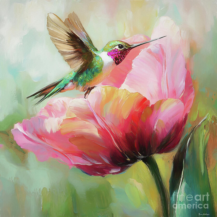 Ruby And The Tulip Painting by Tina LeCour Ruby And The Tulip Painting by Tina LeCour