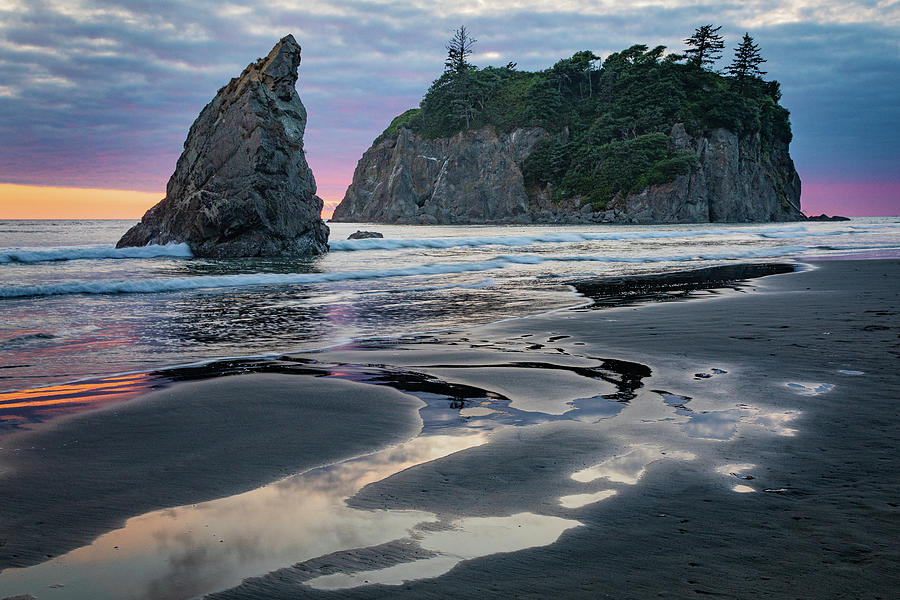 Ruby Beach Sunset - Olympic National Park Photograph by Adam Pender