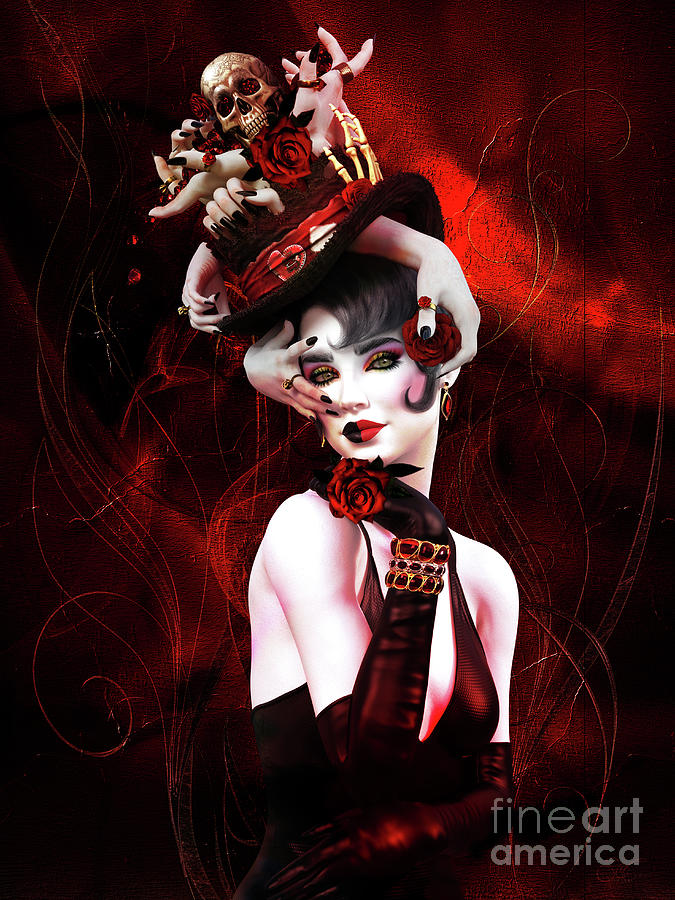 Ruby Gothic Femme Digital Art