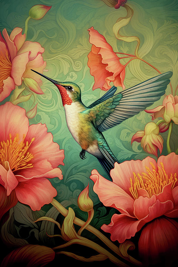 Ruby Throated Hummingbird Digital Art by Peggy Collins
