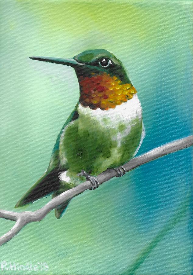 Ruby-Throated Hummingbird Painting by Rachel Hindle - Fine Art America