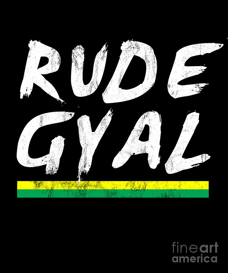 Paradise Drawing - Rude Gyal Jamaican Jamaica Love Pride Girl by Noirty Designs
