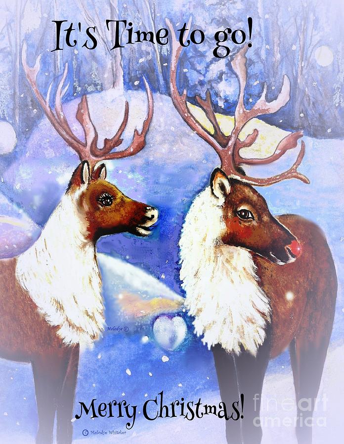 Reindeer Mixed Media - Rudolf Christmas by Melodye Whitaker