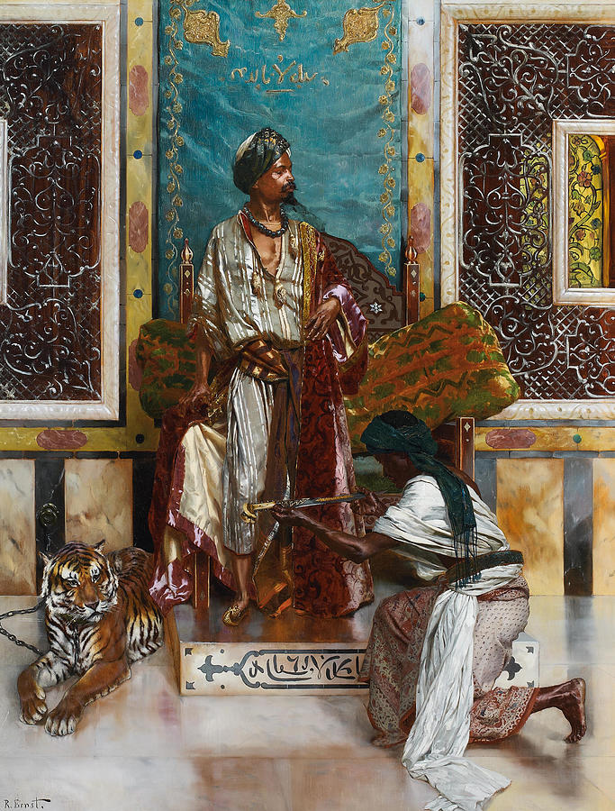 RUDOLF ERNST The presentation of the sword to the pasha Painting by ...