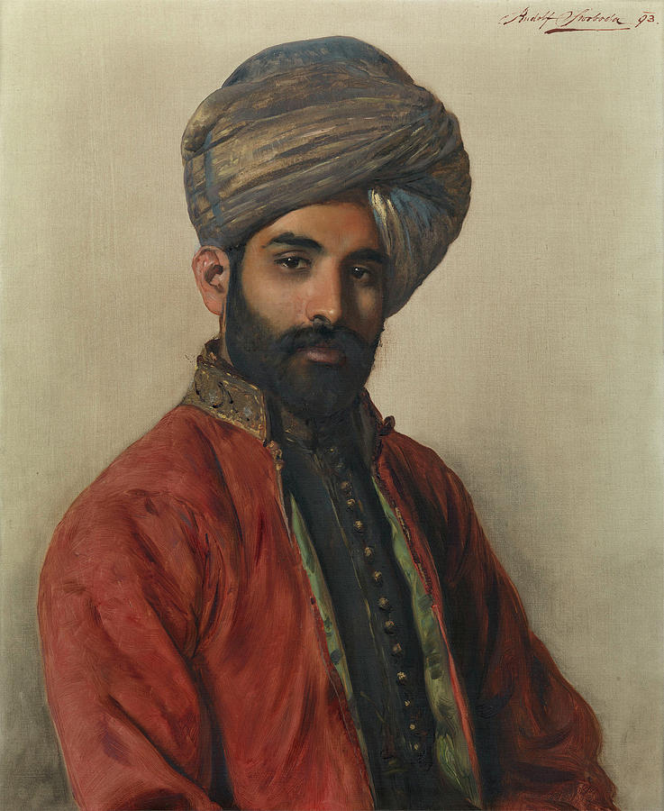 RUDOLF SWOBODA Maulvie Raffindin Ahmad Signed and dated 1893 Painting by Artistic Rifki