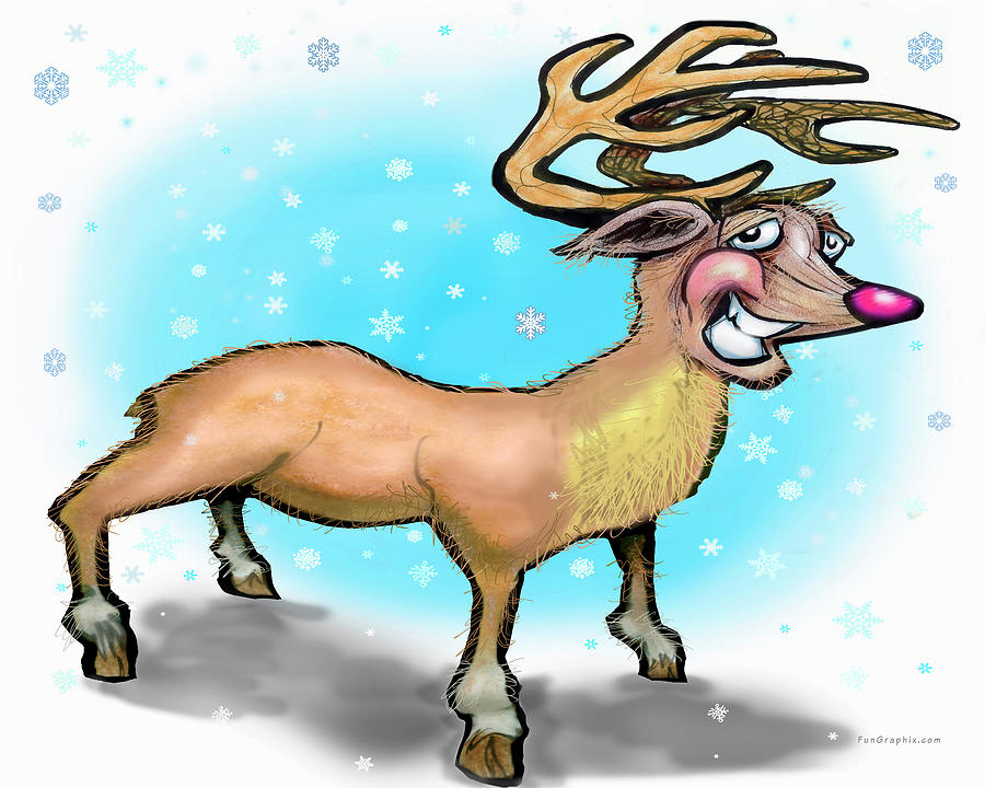 Rudolph the Red Nosed Reindeer Digital Art by Kevin Middleton