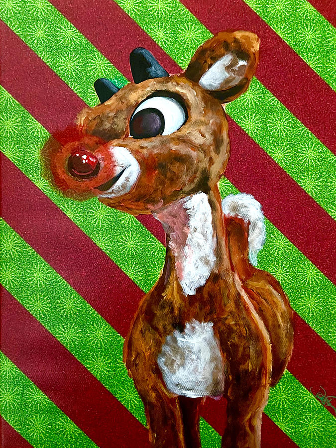 Rudolph The Red-Nosed Reindeer Painting by Joel Tesch