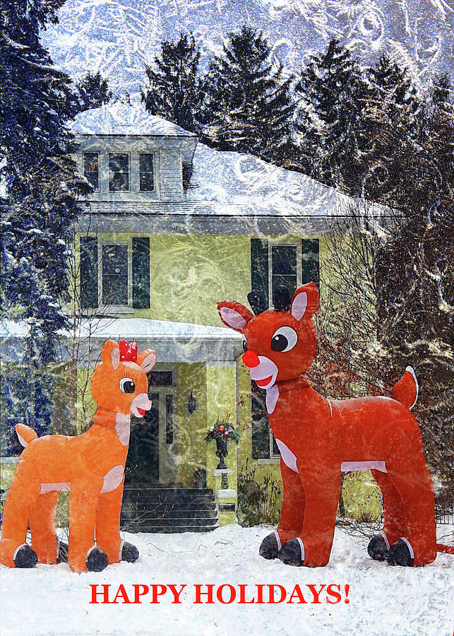 Christmas Photograph - Rudolphs Merry Christmas by Barbara McMahon
