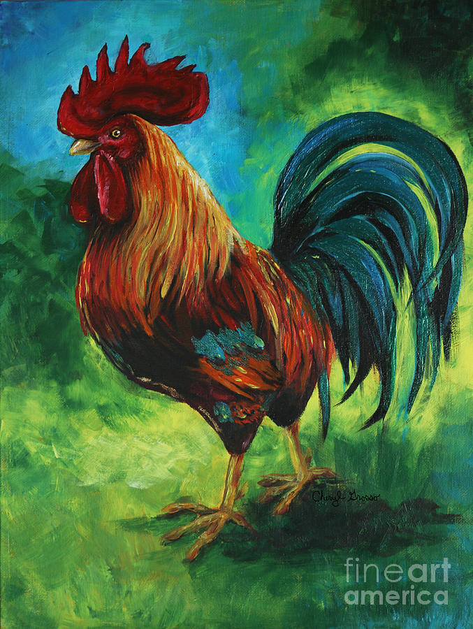 Rudy Rooster Acrylic Painting by Cheryl Grosso - Fine Art America