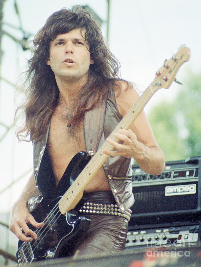 Rudy Sarzo of Ozzy Osbourne at Day on the Green Oakland CA 7-4-81 Photograph by Daniel Larsen