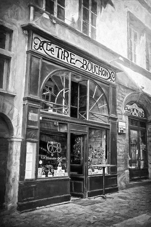 Rue de Boeuf Vieux Lyon France Black and White  Photograph by Carol Japp