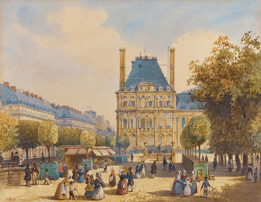 Rue de Rivoli and Pavillon Marsan Painting by AM FineArtPrints