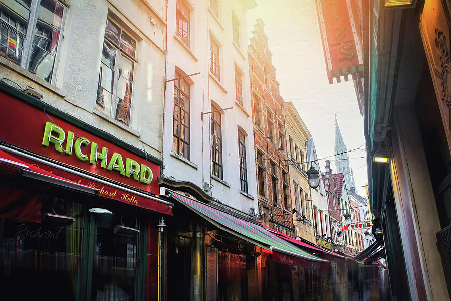 Rue Des Bouchers Brussels Old Town  Photograph by Carol Japp