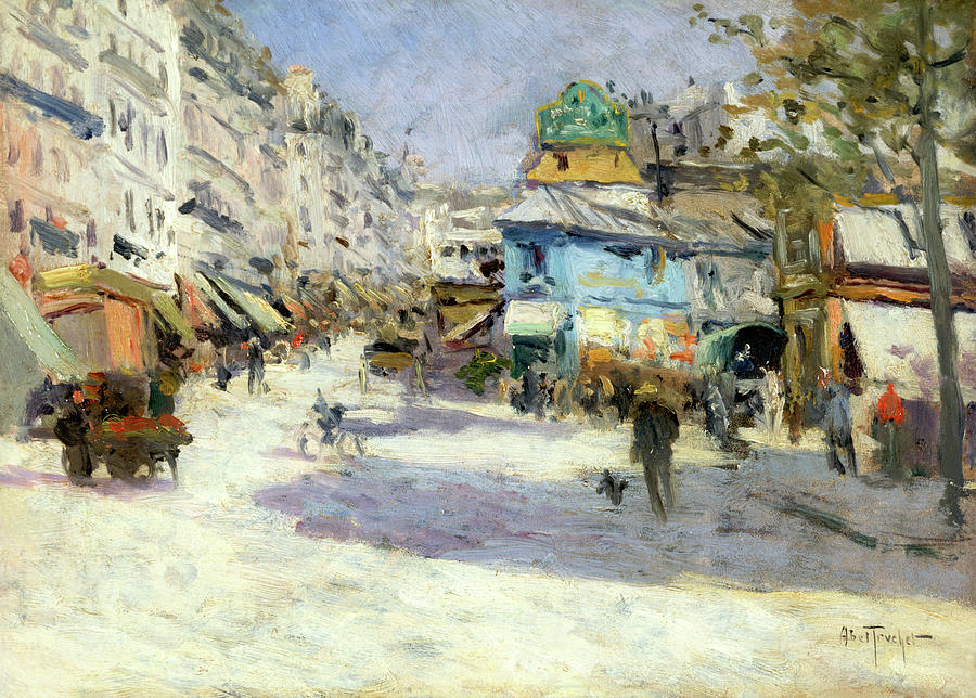 Paris Painting - Rue Lepic, the corner of Rue Puget and Place Blanche by Louis Abel Truchet