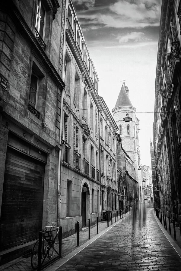Rue Teulere Bordeaux France Black and White Photograph by Carol Japp