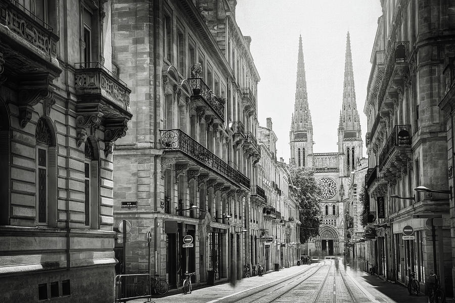 Rue Vital Carles Bordeaux France Black And White Photograph