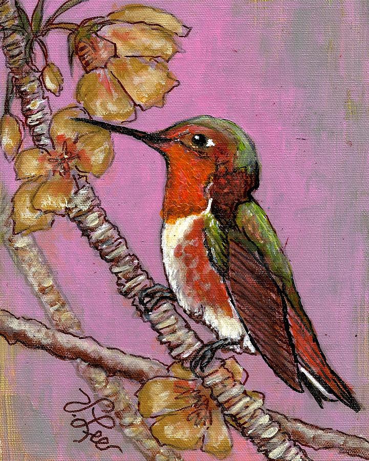Rufous---Garden Visitor Painting by VLee Watson