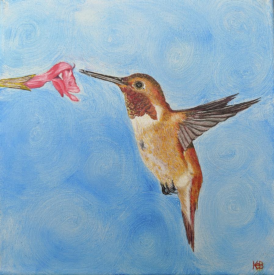Rufous Hovering Painting by Kevin Daly