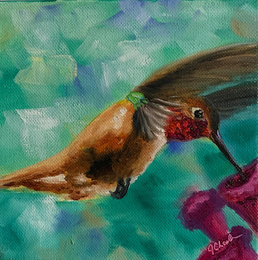 Rufous Hummingbird Painting by Jan Chesler