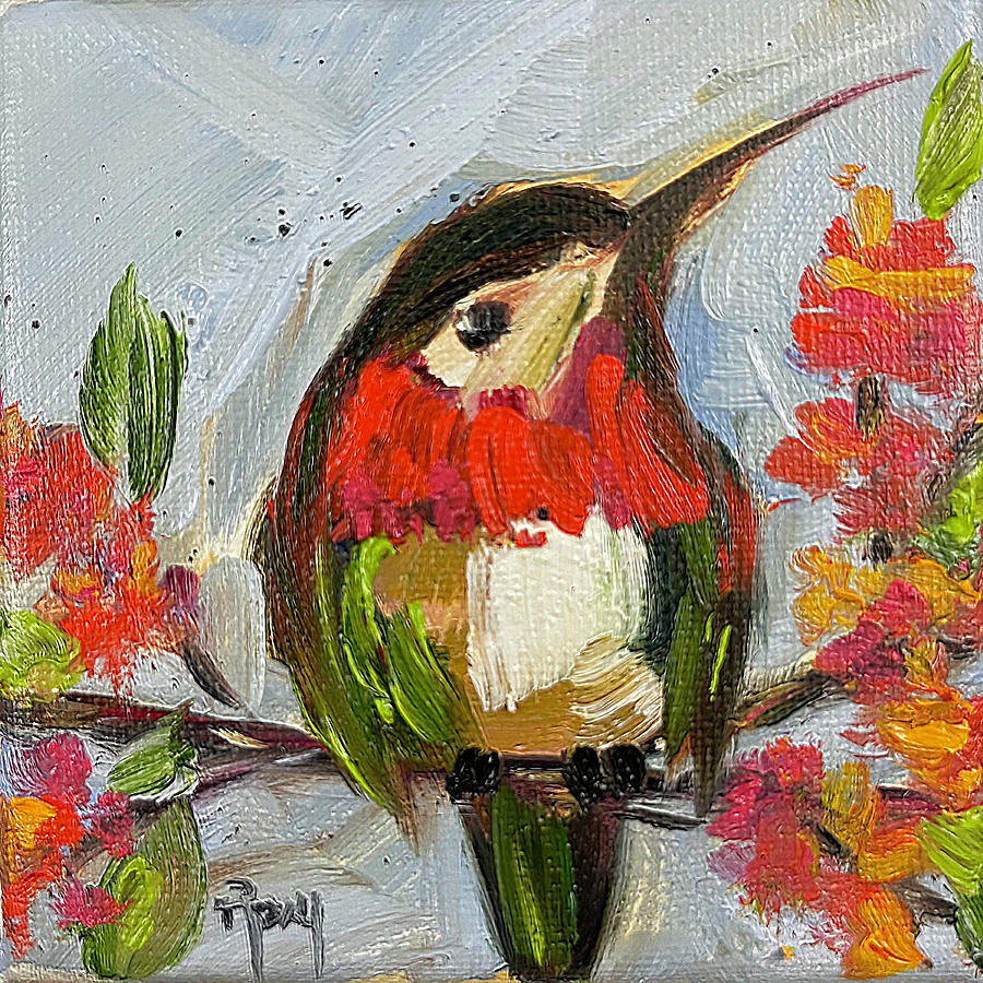 Rufous Hummingbird Painting by Roxy Rich