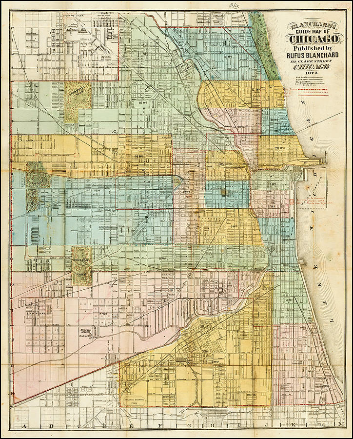 Rufus Blanchard, Blanchard s Guide Map of Chicago Published by Rufus ...