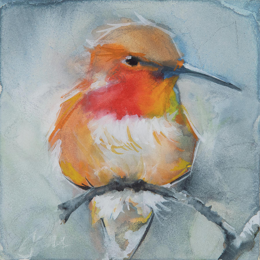 Rufous Hummingbird Painting by Jani Freimann