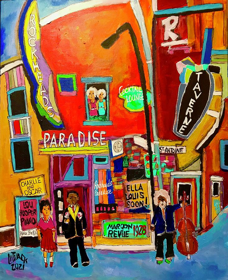 Rufus Rockhead Paradise Lounge Painting by Michael Litvack