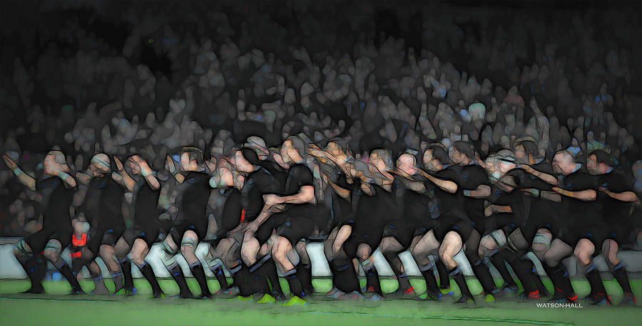 Rugby Haka ABs Digital Art by Marlene Watson and Art Crew NZ