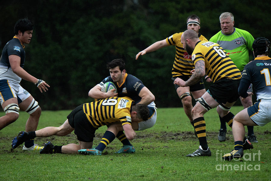 Sports Photograph - Rugby Lets Get Physical 53 by Bob Christopher