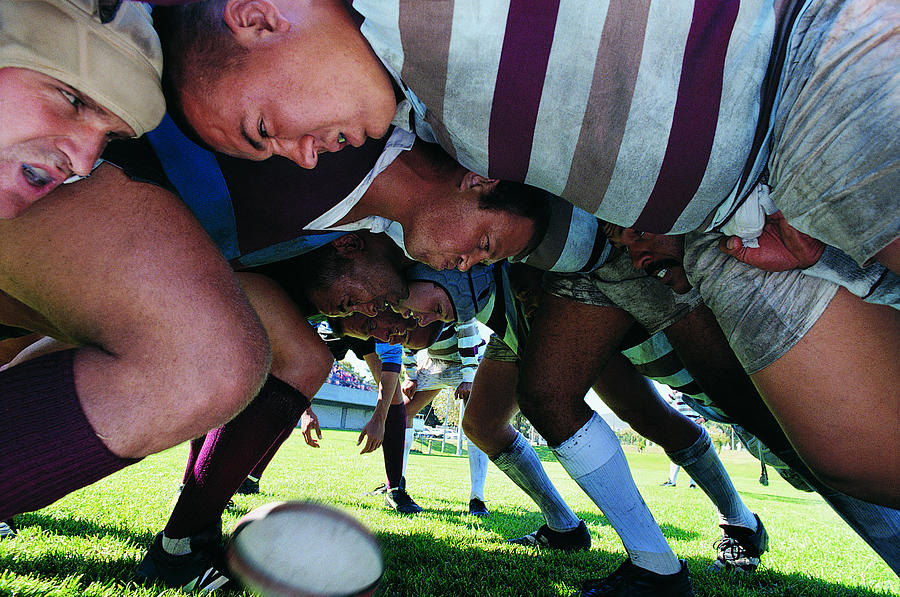Rugby Union Players in a Scrum Photograph by Flying Colours Ltd
