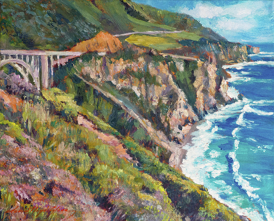 Rugged Coast Big Sur Painting by David Lloyd Glover