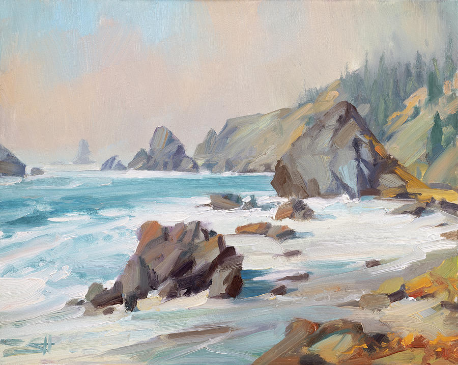 Rugged Coastline Painting