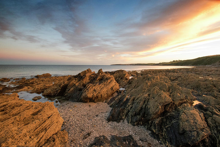Rugged Cornish coastline sunset Photograph by Gareth Parkes