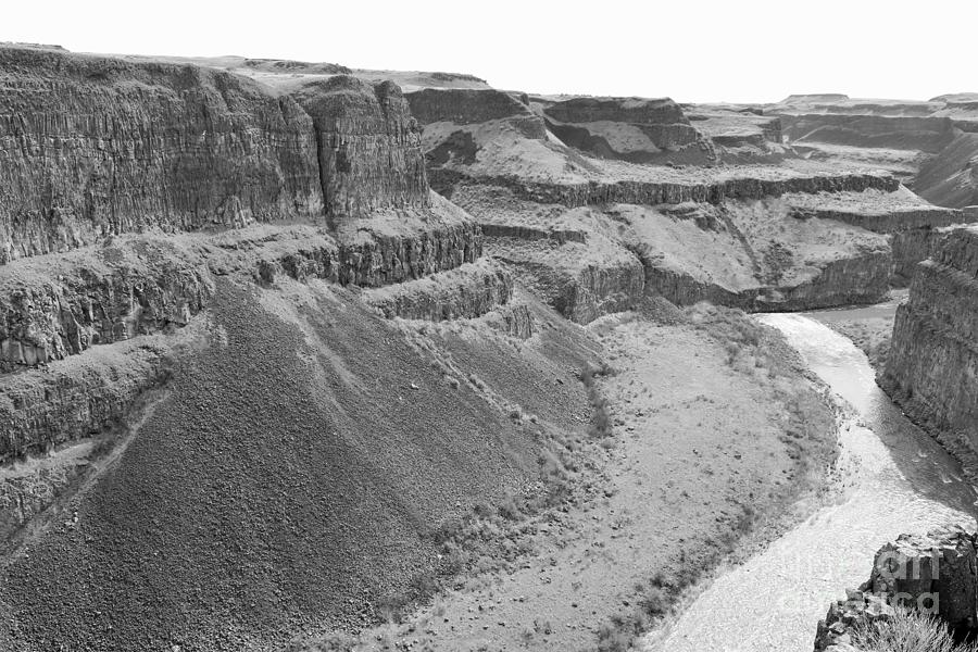 Rugged Terrain In The Palouse Black And White Photograph