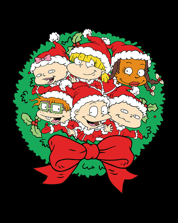 Rugrats Groups Posing Inside Christmas Reef Drawing by Lucy Wilk