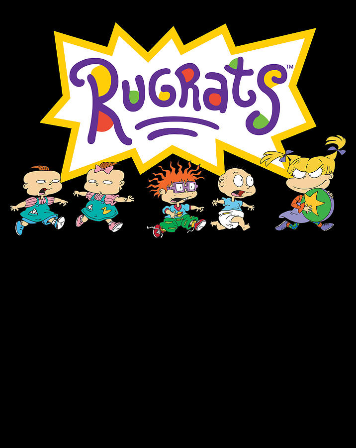 Rugrats Logo With Characters Running Digital Art by Sue Mei Koh