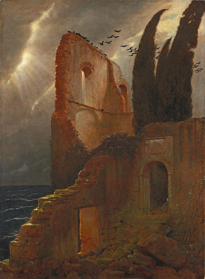 Ruin by the Sea Painting by Arnold Boecklin