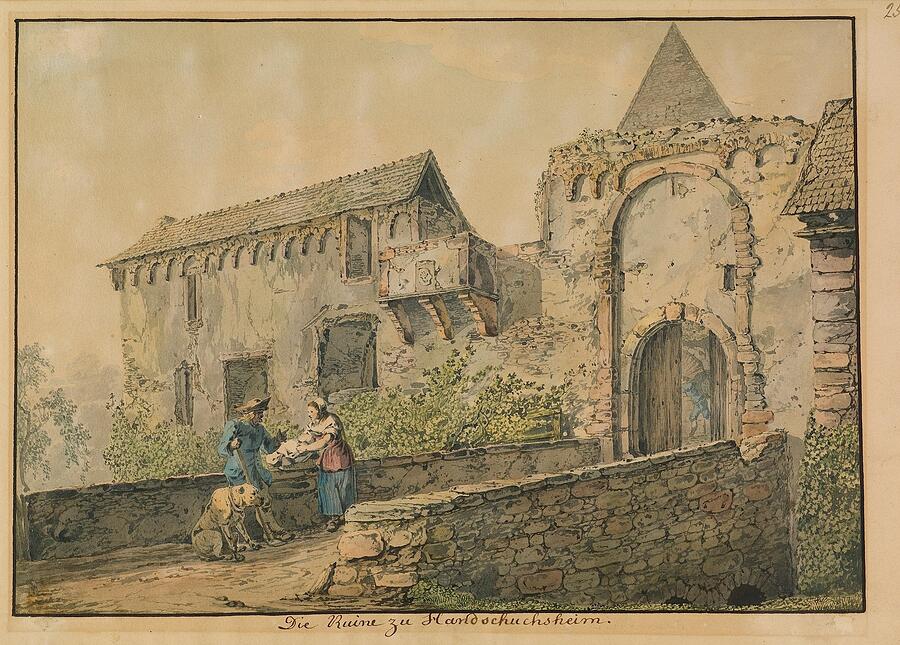 Architecture Painting - Ruin of the Tiefburg at Handschuhsheim  by Carl Philipp Fohr German