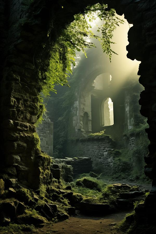 Medieval Ruined Castle Digital Art