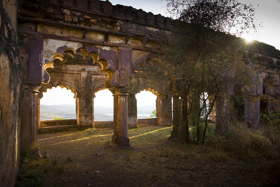 Ruins at Ranthambore fort at sunrise Photograph by © Nina Dietzel