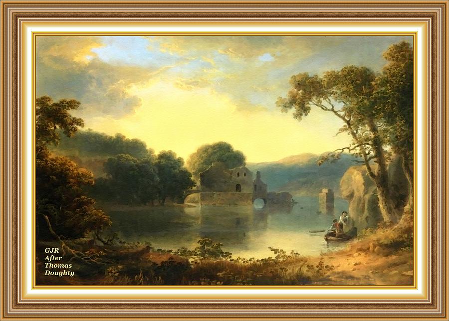 Ruins In A Landscape After The Original Painting By Thomas Tabor Doughty L A S With Printed Frame. Digital Art