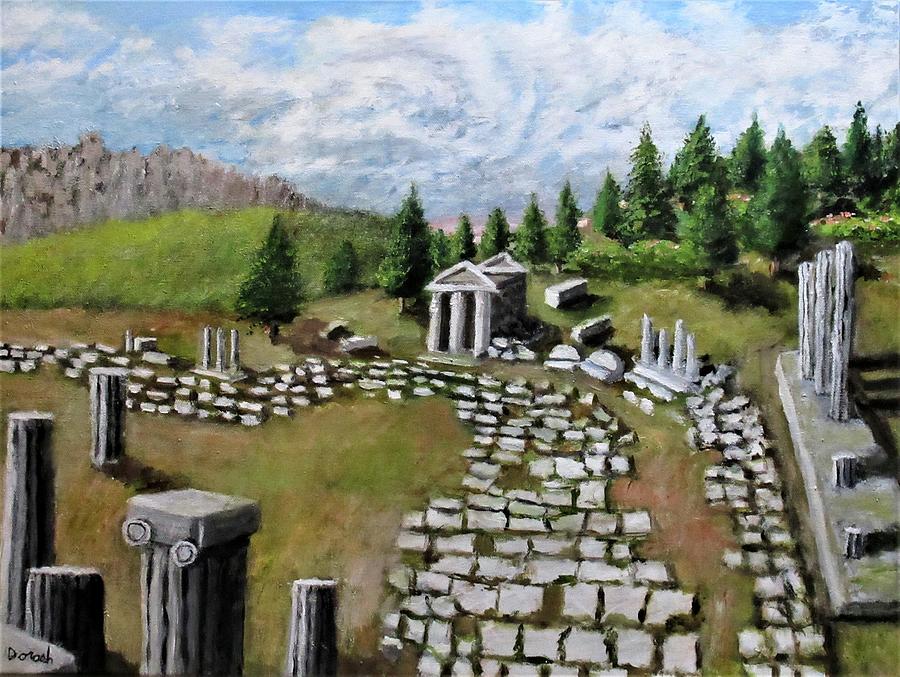  Delphi Ruins Painting by Gregory Dorosh