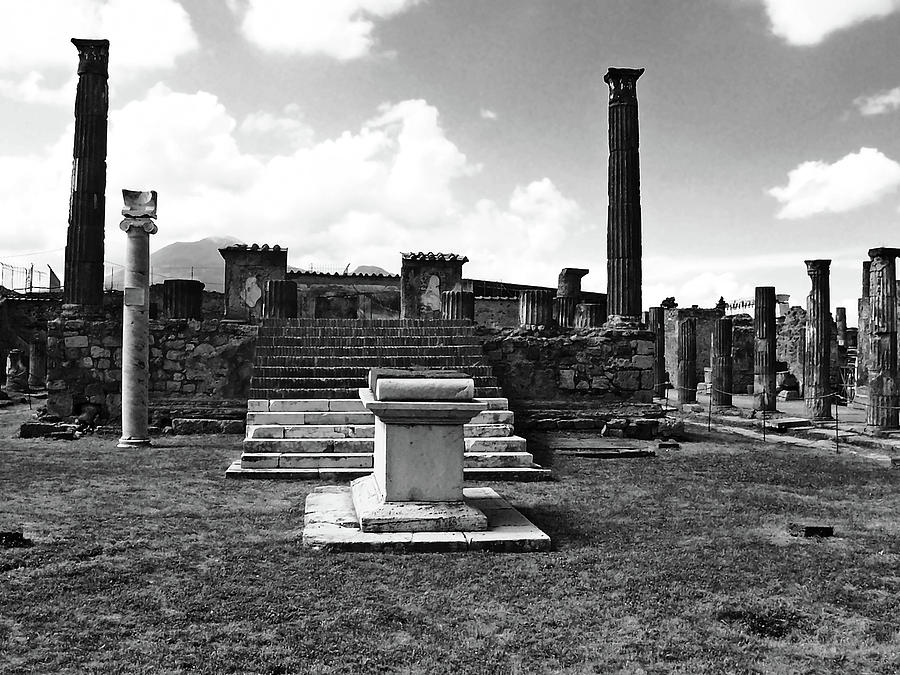 Ruins Of Pompeii I Black And White Photograph by Debbie Oppermann