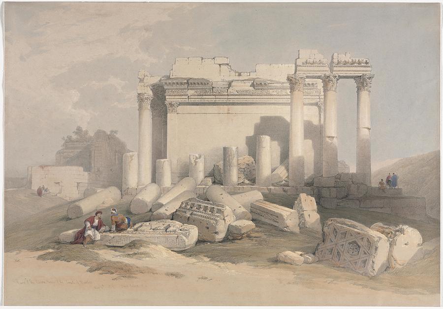 Ruins Of The Eastern Portico Of The Temple Of Baalbec Painting By David 