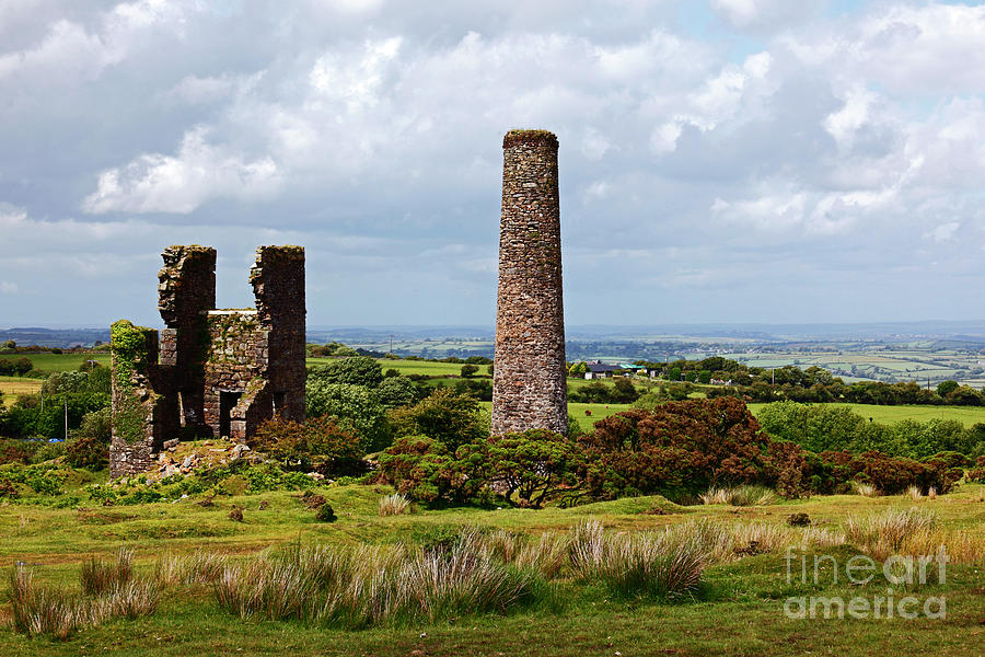 Ruins of the Wheal Jenkin Mine Bodmin Moor Cornwall Photograph by James Brunker