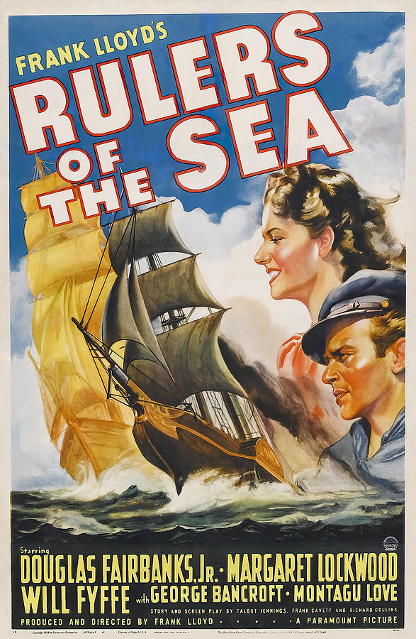 Vintage Mixed Media - Rulers of the Sea, with Douglas Fairbanks, Jr., 1939 by Movie World Posters
