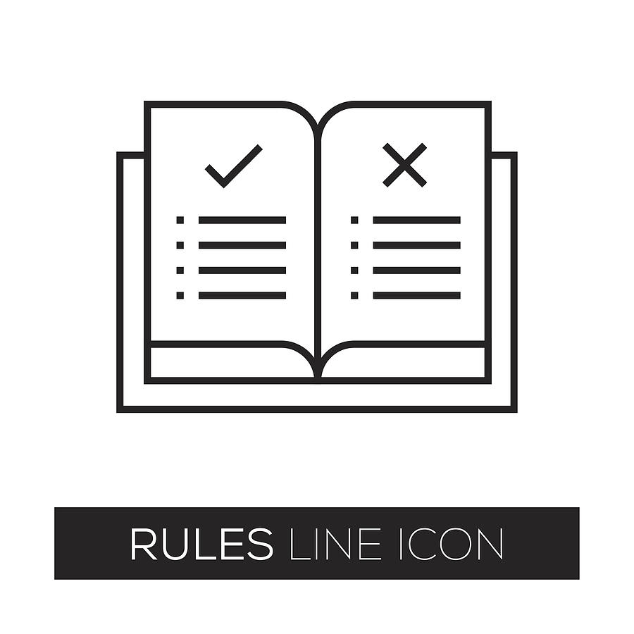 Rules Line Icon Drawing by Cnythzl